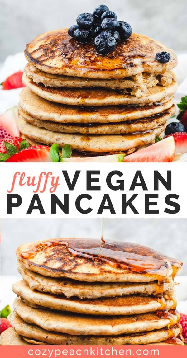 Fluffy Vegan Pancakes - Cozy Peach Kitchen