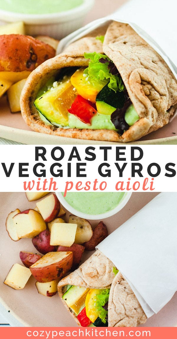 Vegetarian Gyros with Roasted Vegetables Cozy Peach Kitchen