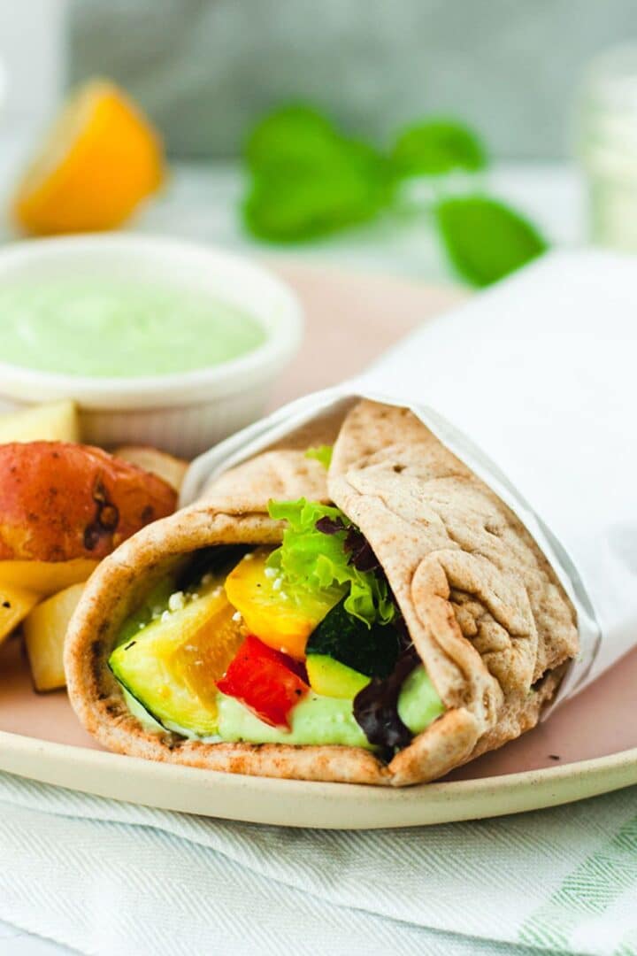 Vegetarian Gyros with Roasted Vegetables Cozy Peach Kitchen