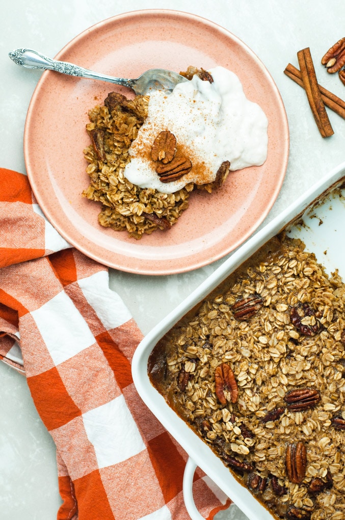 Cinnamon Pecan Baked Oatmeal Cozy Peach Kitchen