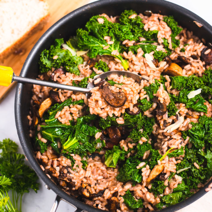 Mushroom Kale Risotto Cozy Peach Kitchen