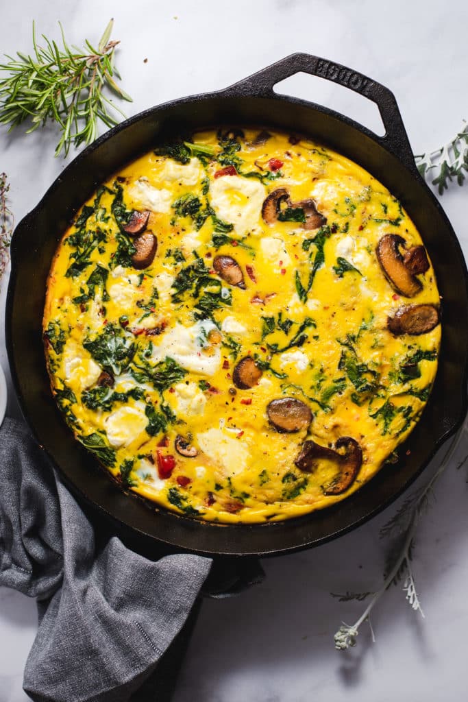 Mushroom Goat Cheese Frittata Cozy Peach Kitchen