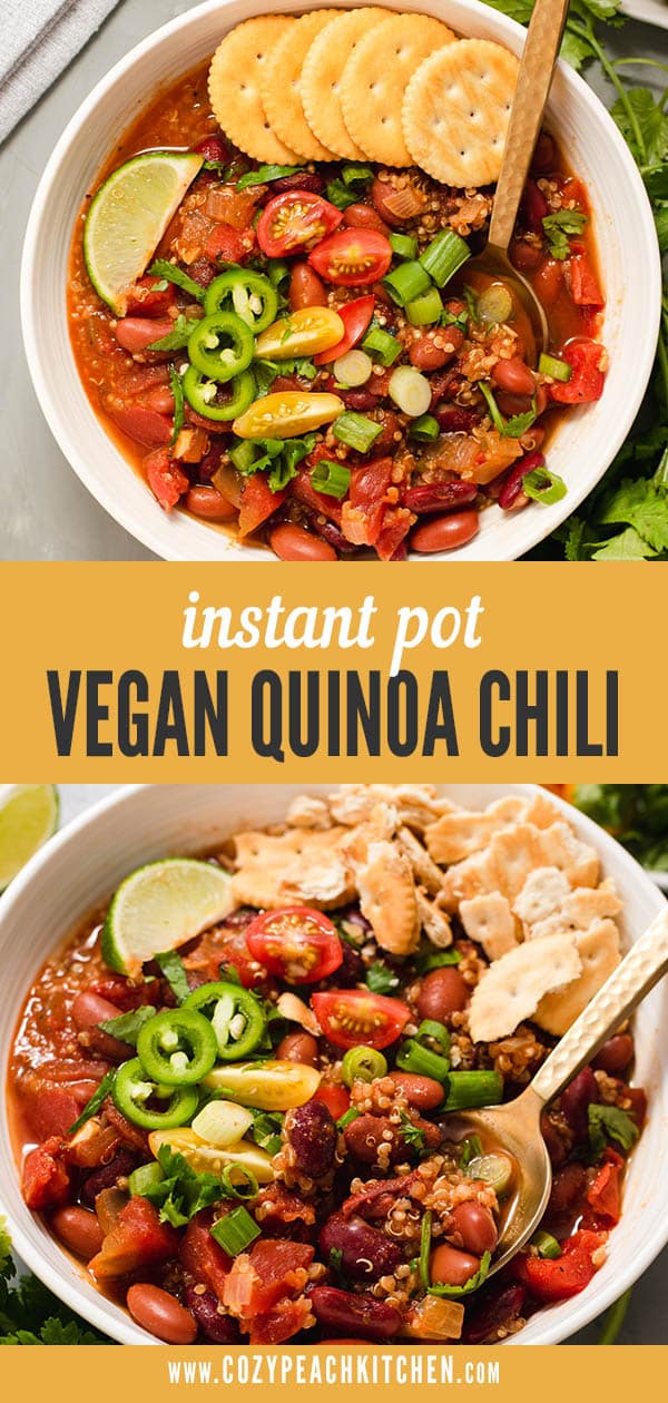 Instant Pot Vegetarian Quinoa Chili Cozy Peach Kitchen