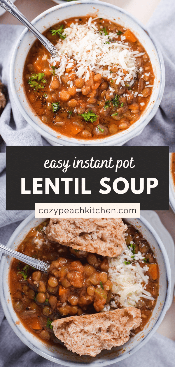 Instant Pot Lentil Stew - Cozy Peach Kitchen