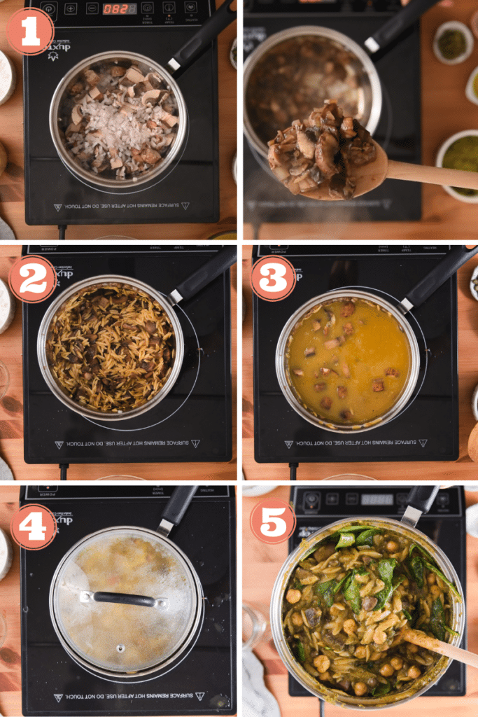 One Pot Pesto Orzo with Mushrooms Cozy Peach Kitchen