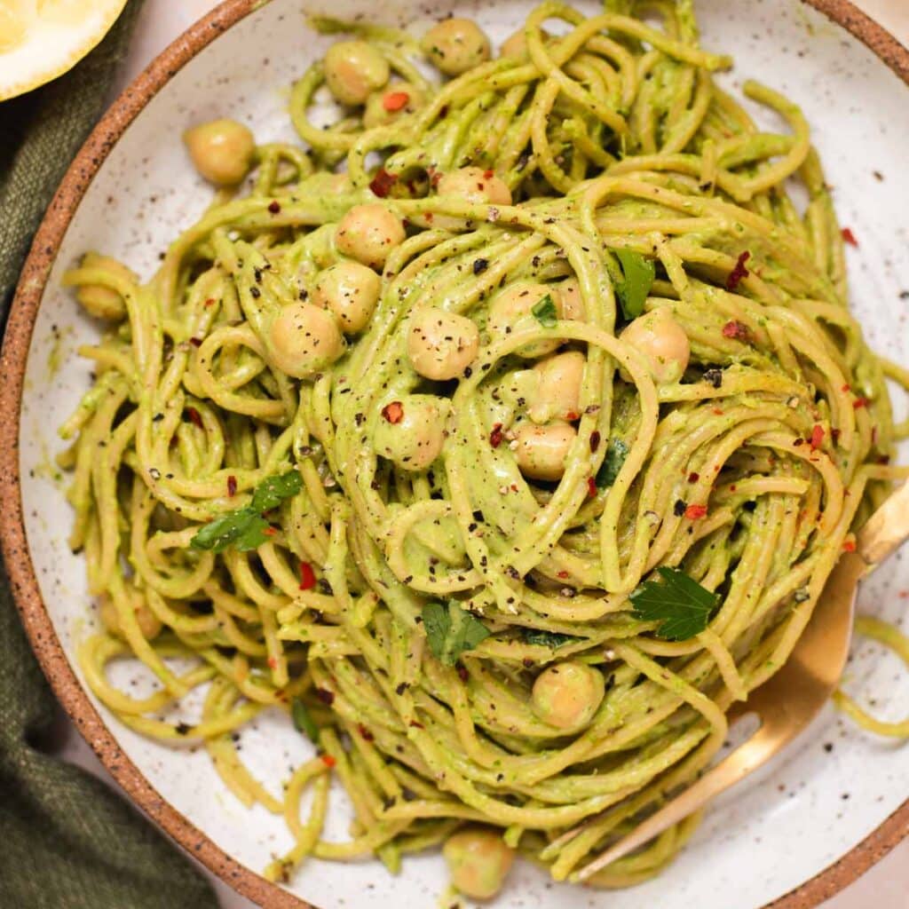 Herby Lemon Tahini Pasta Cozy Peach Kitchen