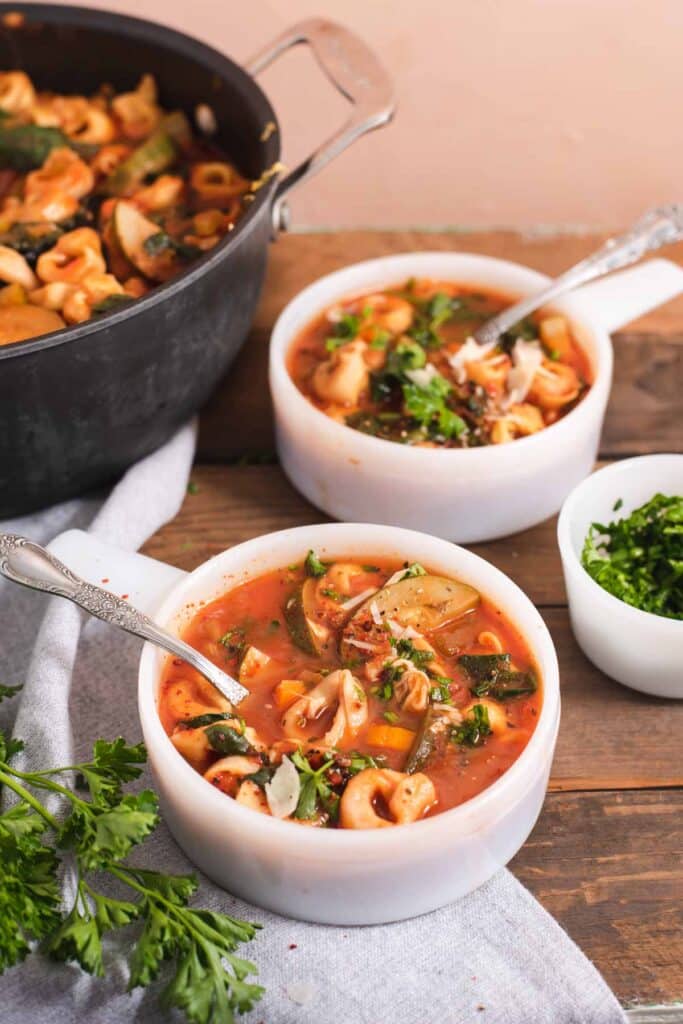 Vegetarian Tortellini Soup Cozy Peach Kitchen