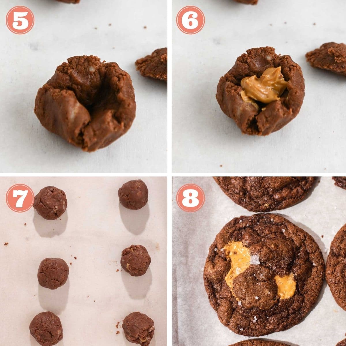 Steps 1 through 4 to make cookies