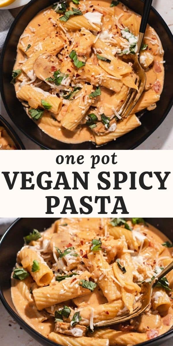Creamy Spicy Vegan Pasta (One Pot) Cozy Peach Kitchen