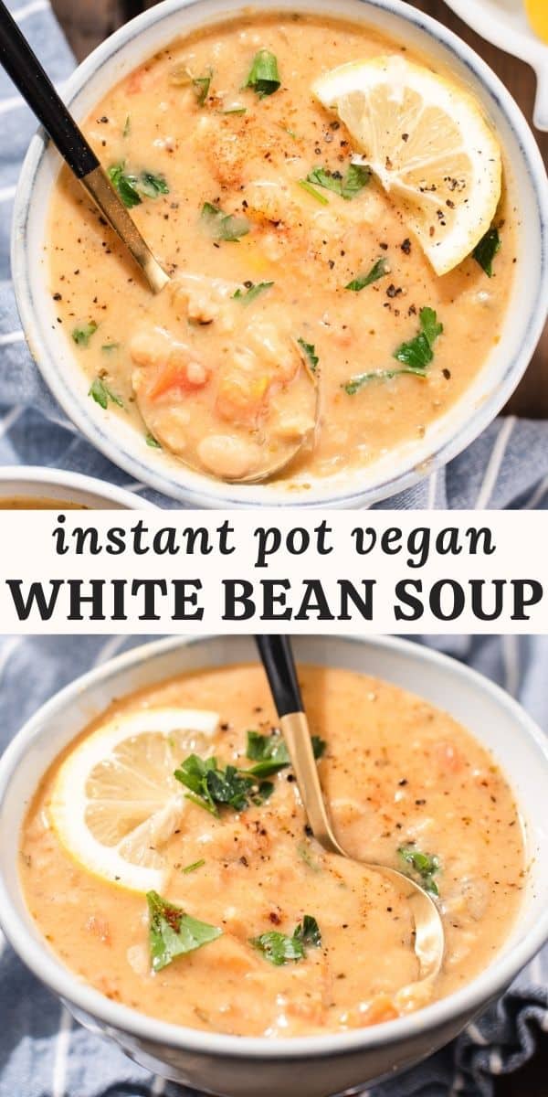 Vegan White Bean Soup (Instant Pot) Cozy Peach Kitchen