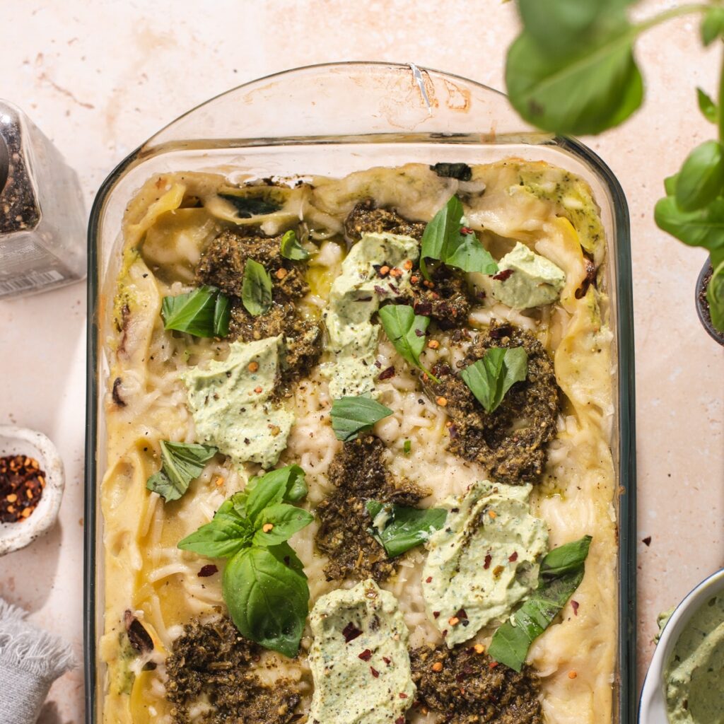 Vegan Pesto Lasagna with Tofu Ricotta Cozy Peach Kitchen