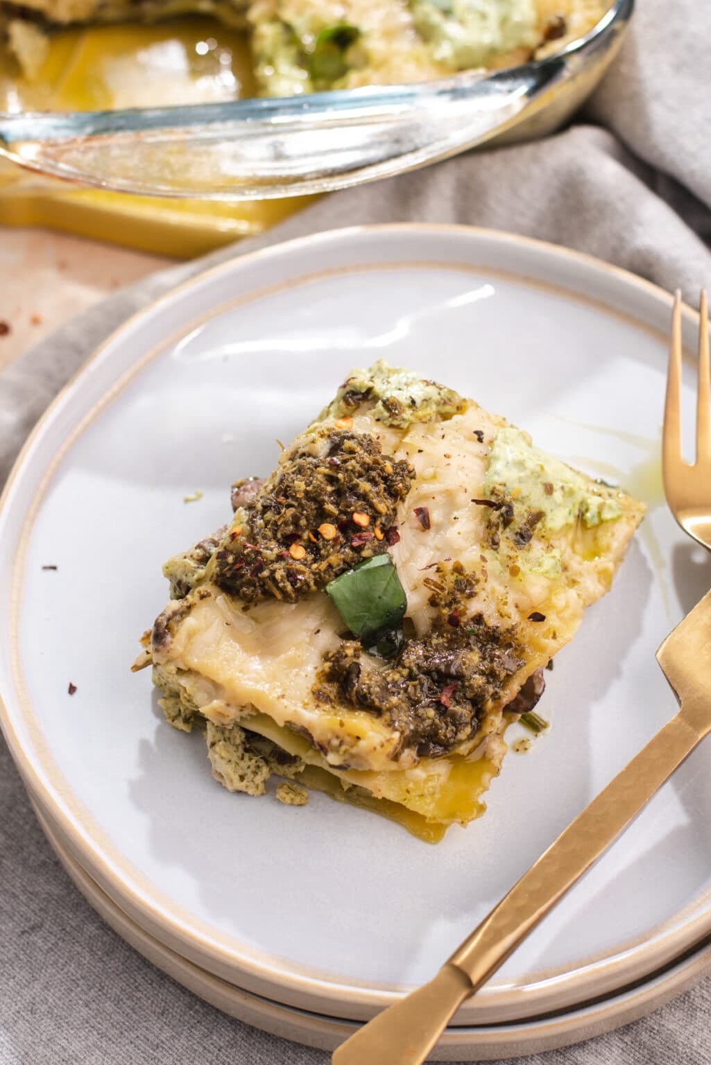 Vegan Pesto Lasagna with Tofu Ricotta Cozy Peach Kitchen