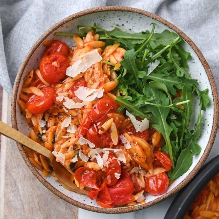 One Pot Orzo with Cherry Tomatoes Cozy Peach Kitchen