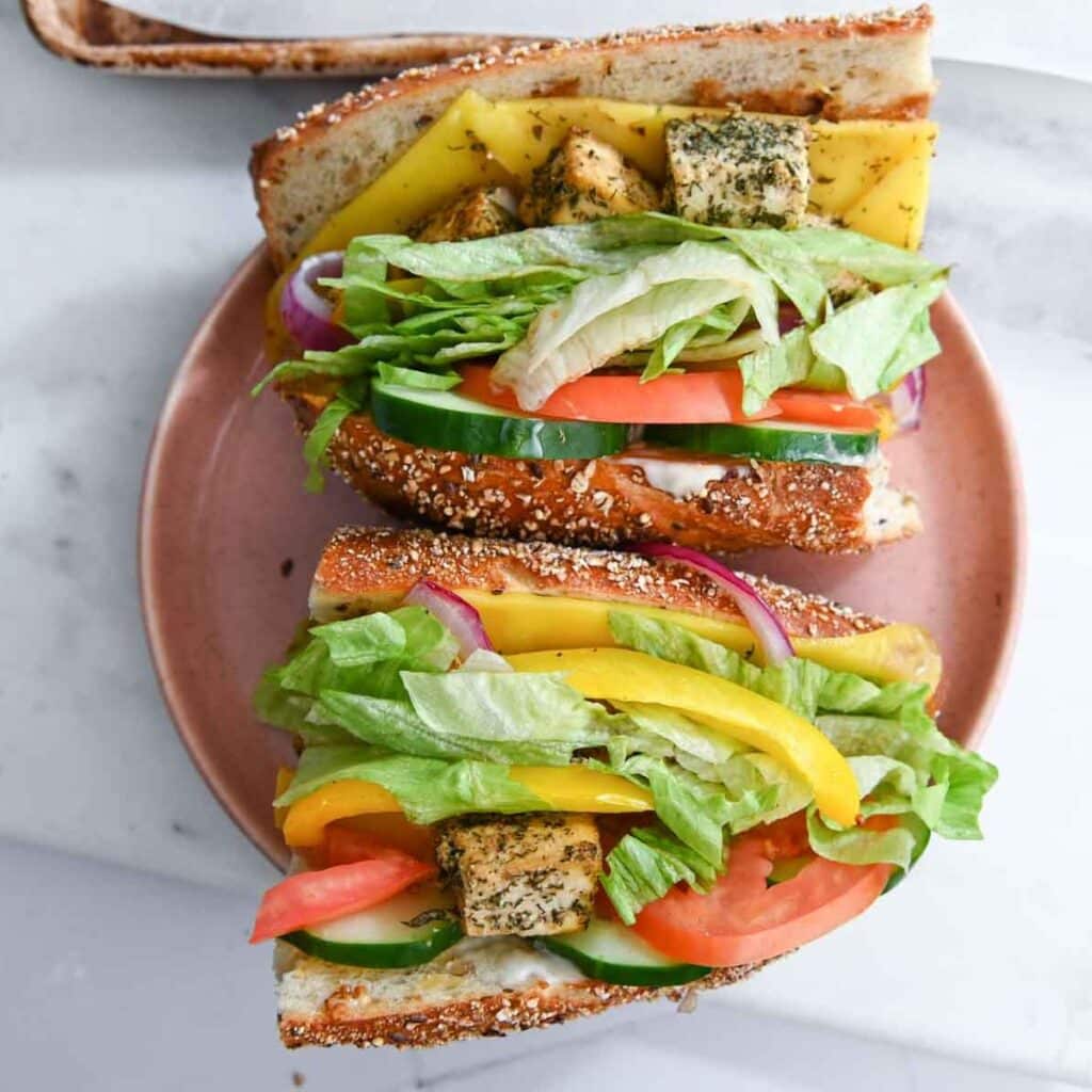 Veggie Subs with Seasoned Tofu Cozy Peach Kitchen