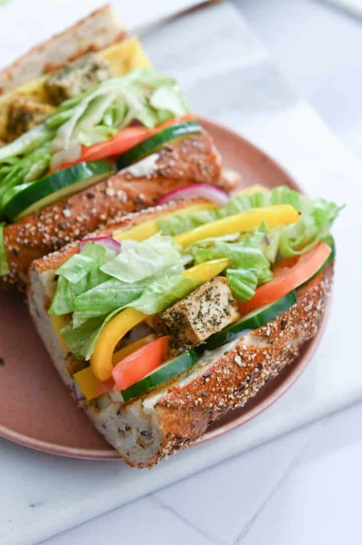 Veggie Subs with Seasoned Tofu Cozy Peach Kitchen