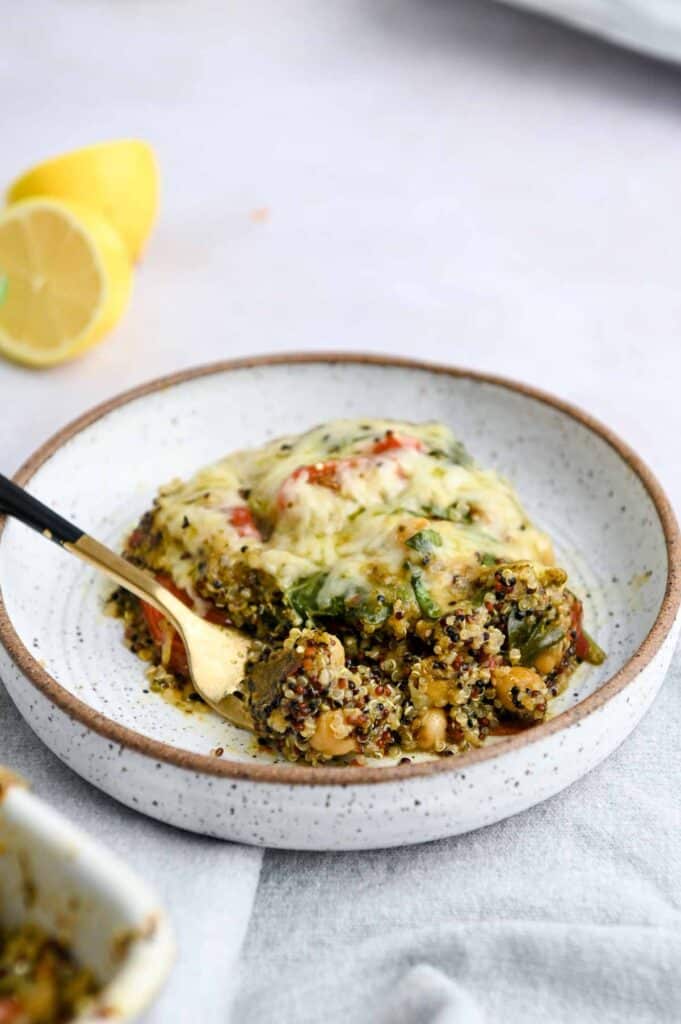 Quinoa Pesto Bake Cozy Peach Kitchen