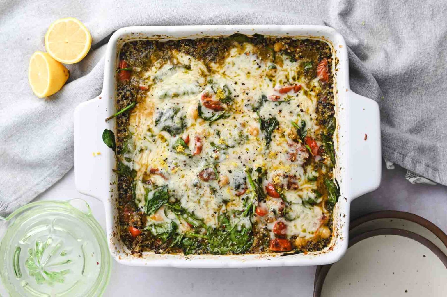 Quinoa Pesto Bake Cozy Peach Kitchen