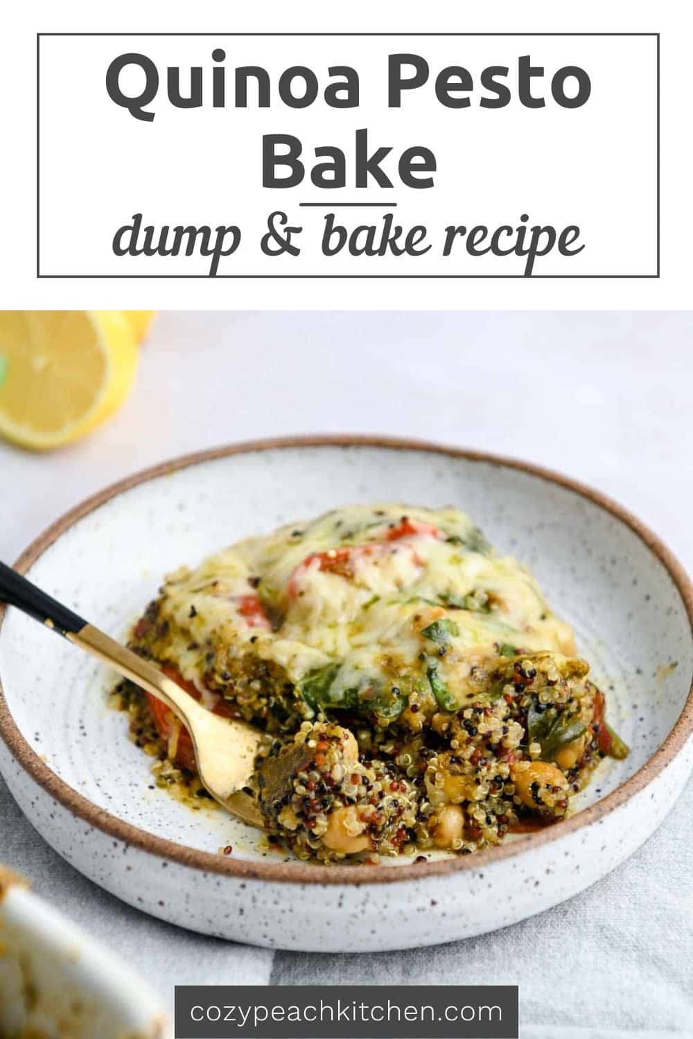 Quinoa Pesto Bake Cozy Peach Kitchen