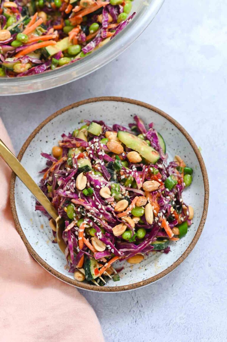 Edamame Salad with Peanut Dressing Cozy Peach Kitchen