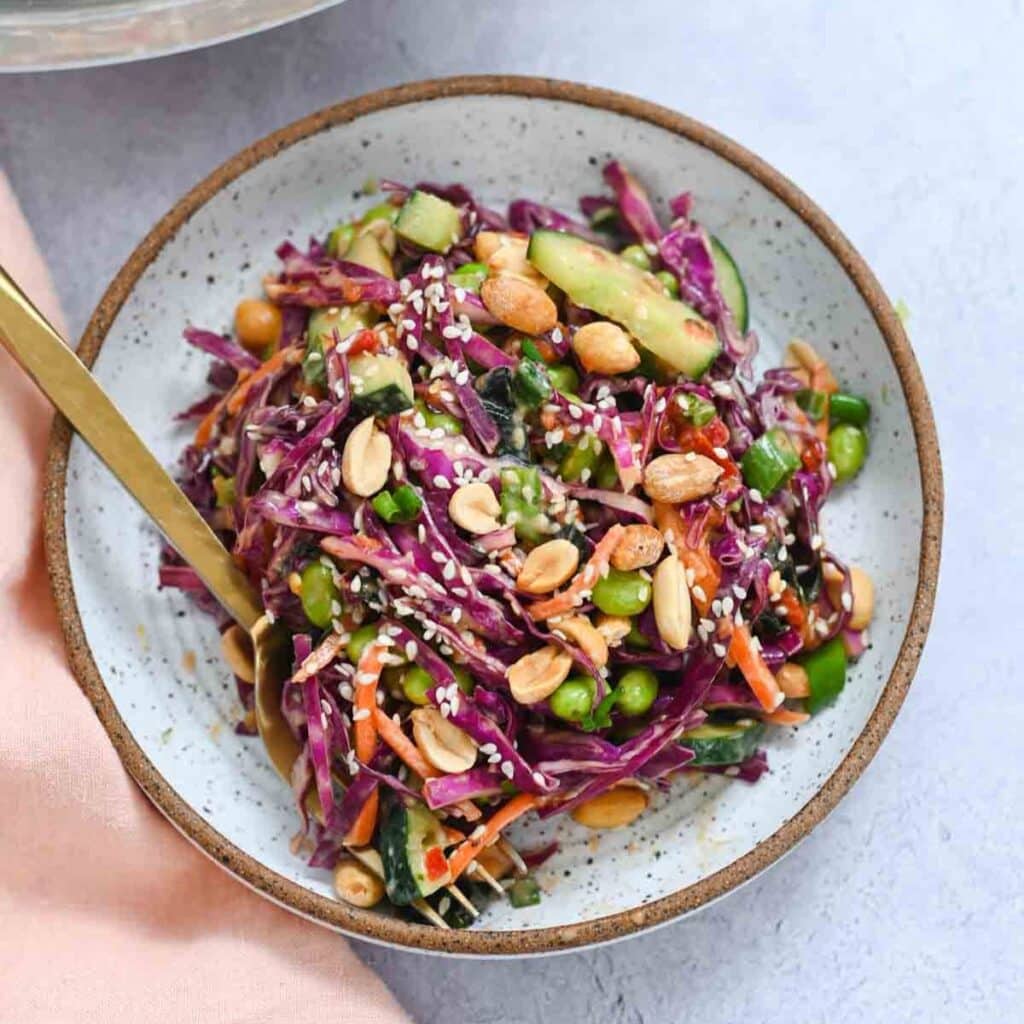 Edamame Salad with Peanut Dressing Cozy Peach Kitchen