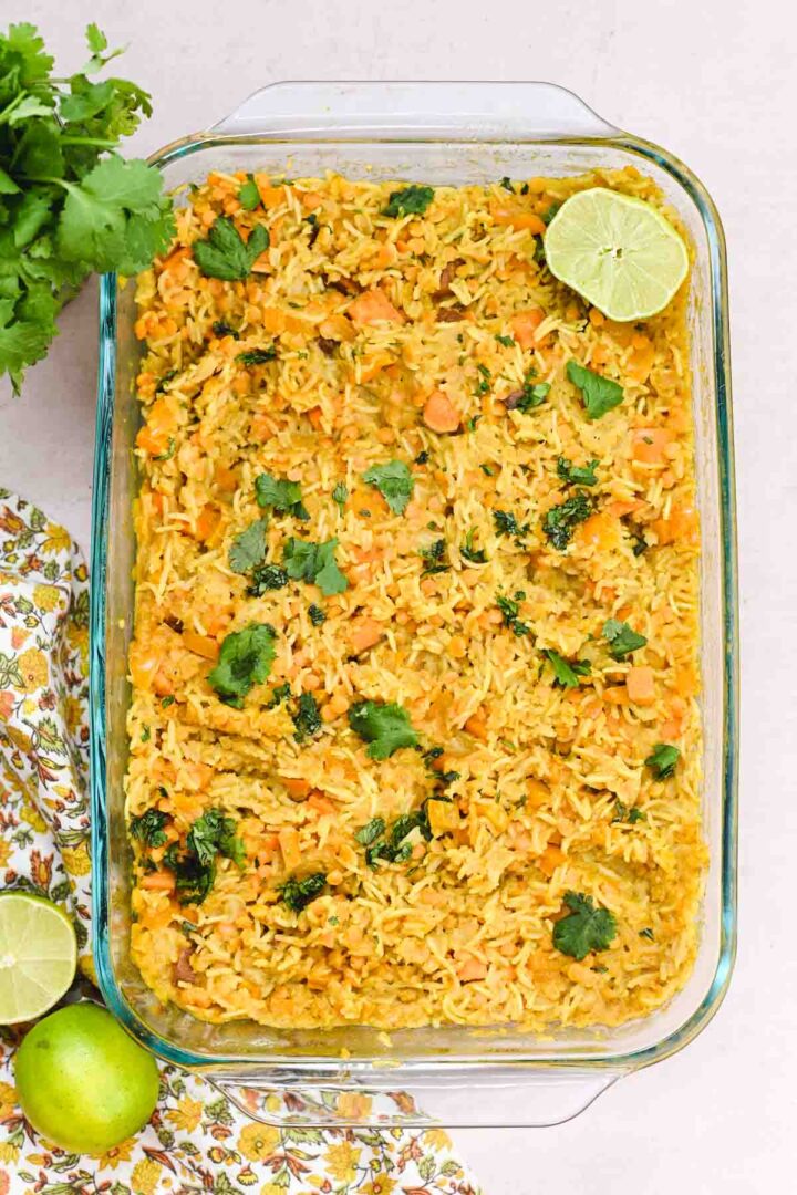 Red Lentil Casserole - Cozy Peach Kitchen