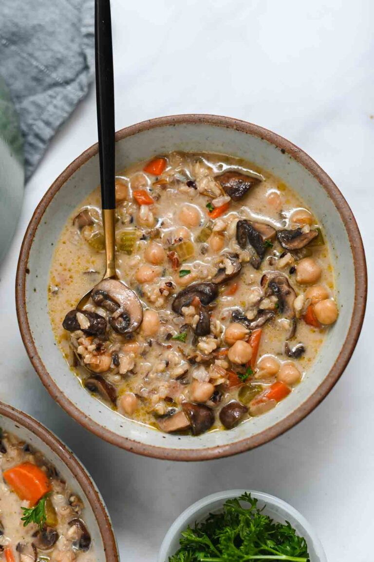 Mushroom Wild Rice Soup Cozy Peach Kitchen