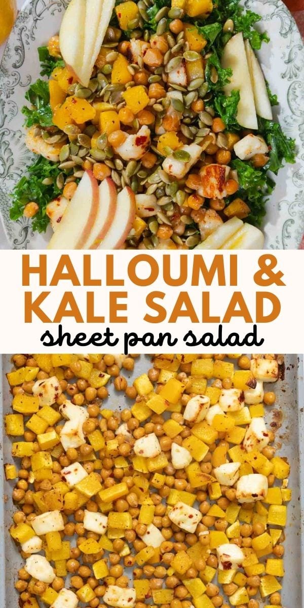 Kale Halloumi Salad with Butternut Squash Cozy Peach Kitchen