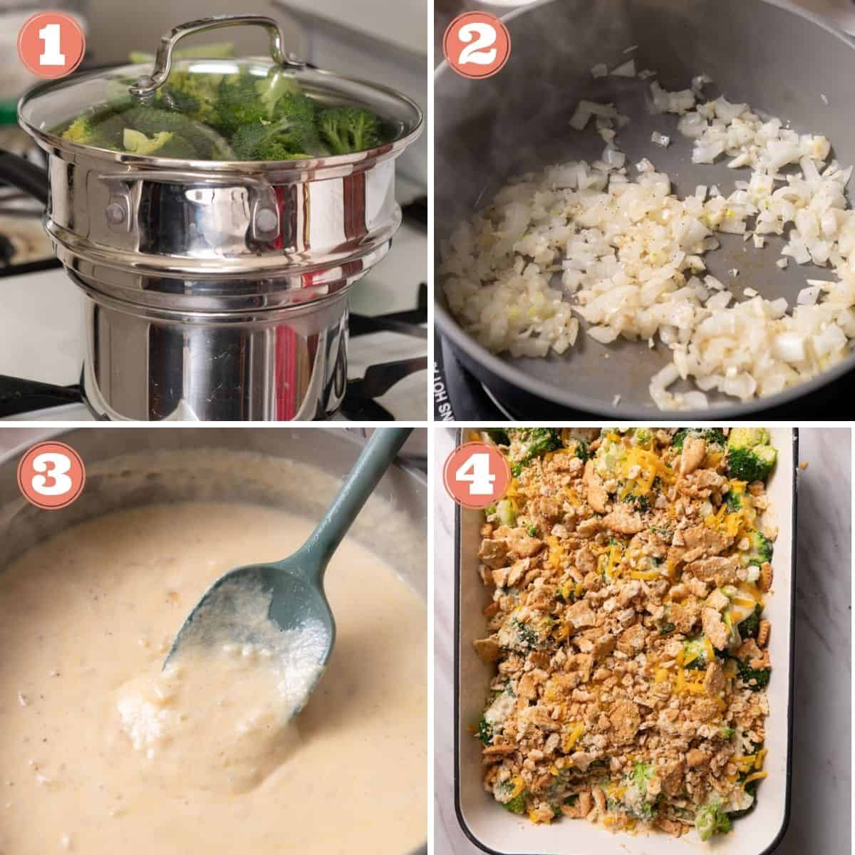 Steps 1 through 4 to make the recipe.