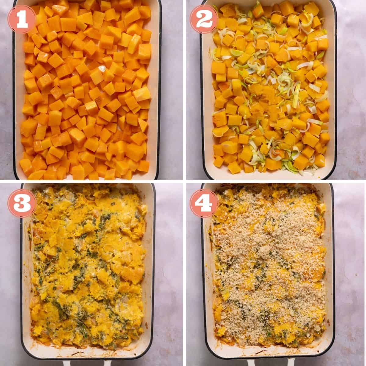 Steps 1 through 4 to make the recipe.