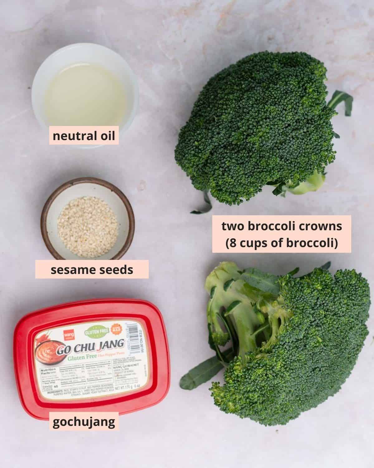 Labeled recipe ingredients.