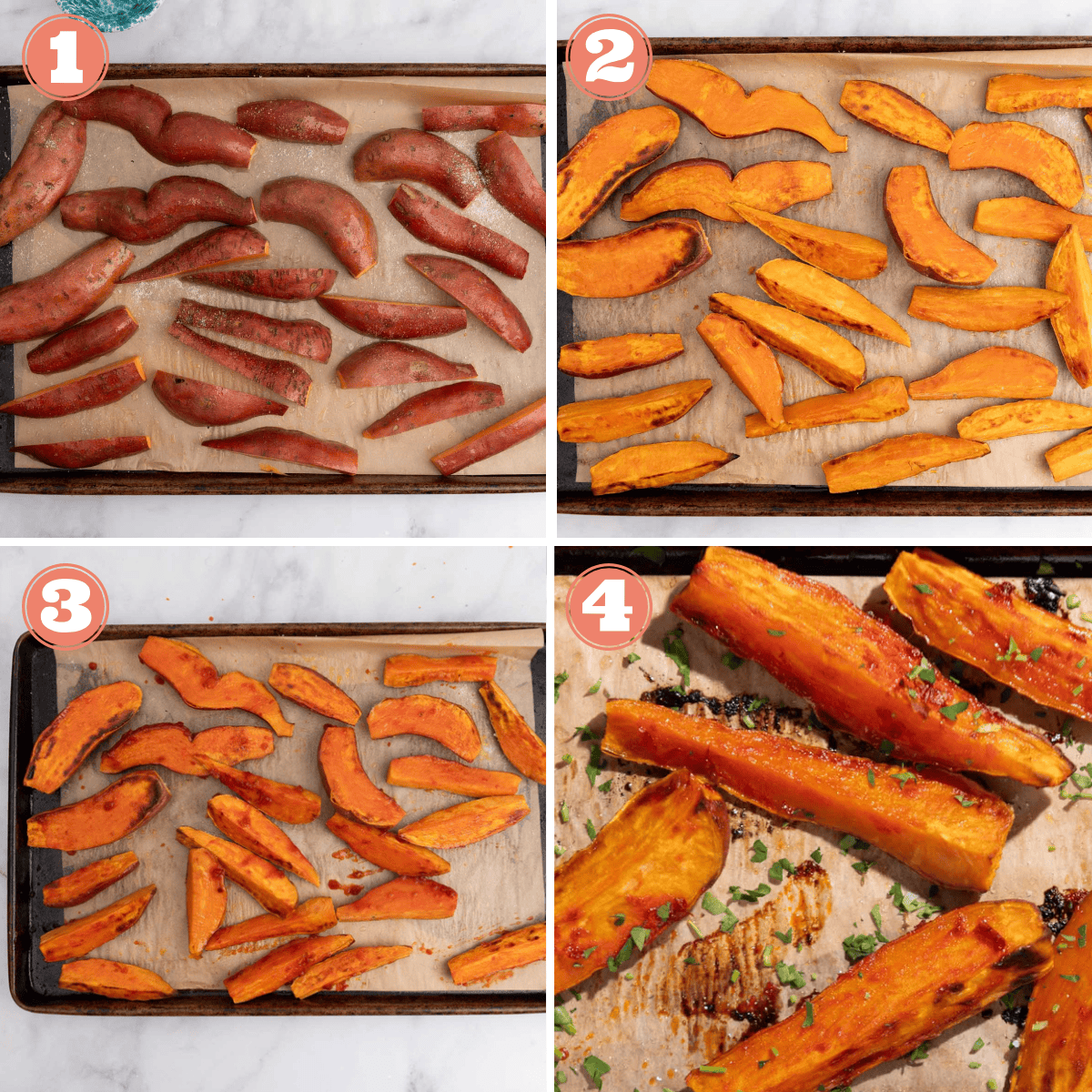 Steps 1 through 4 to make the recipe.
