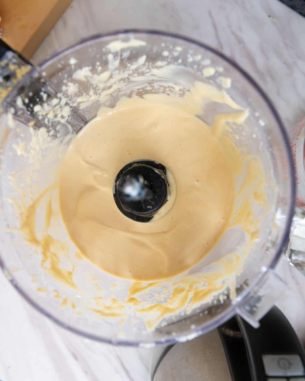 Food processor with silken tofu sauce.