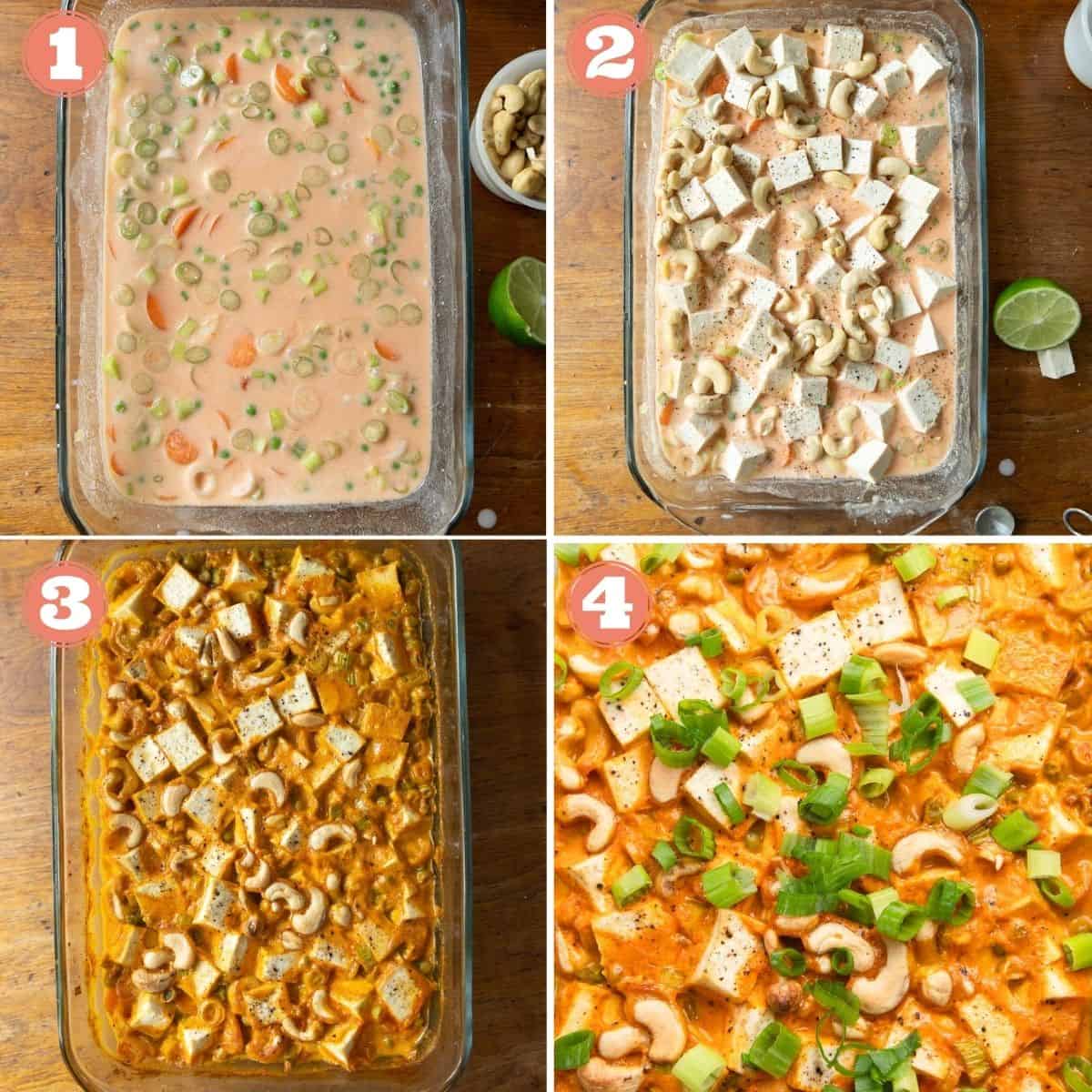 Steps 1 through 4 to make the recipe.