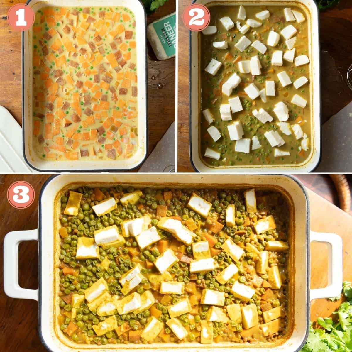 Steps 1 through 3 to make the recipe.